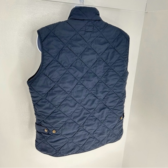 J.Crew Authentic Outerwear Quilted Vest XL Navy Blue Tan Lining - Picture 4 of 13